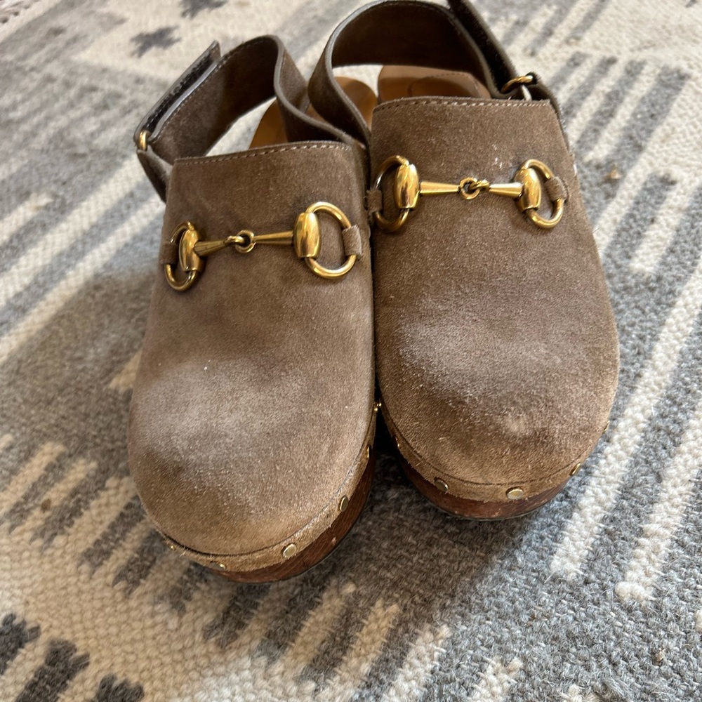 Gucci Amstel Suede Clogs - Picture 2 of 7